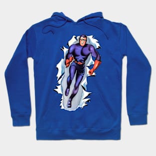 The Blue Beetle Super Hero Muscle Space Adventures Old Retro Comic Vintage Cartoon Hoodie